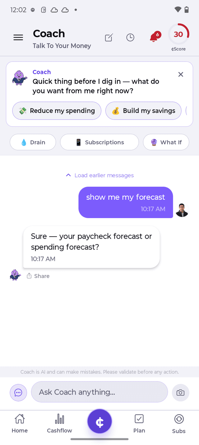 Coach — Talk to your money